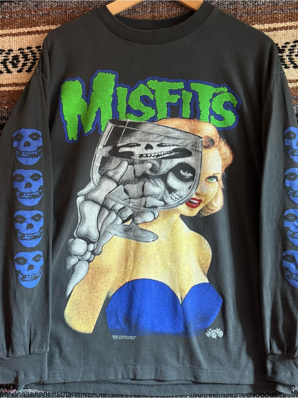 Misfits American Psycho Shirt L Black Long Sleeve Tour 1997 Graphic Tee Reprint